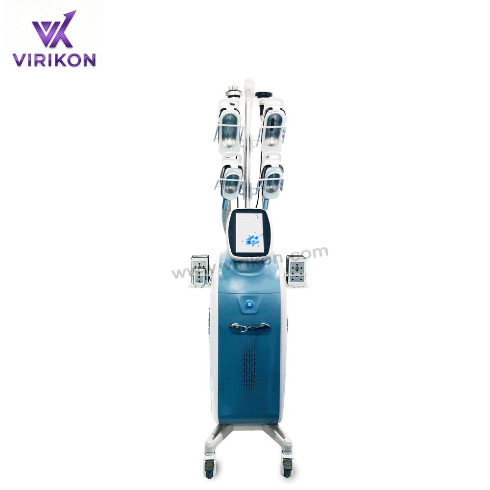 Máquina de emagrecimento por criolipólise com ângulo de 360°: Criolipólise + Lipo Laser + Cavitação 40K + Radiofrequência Corporal + Radiofrequência Facial